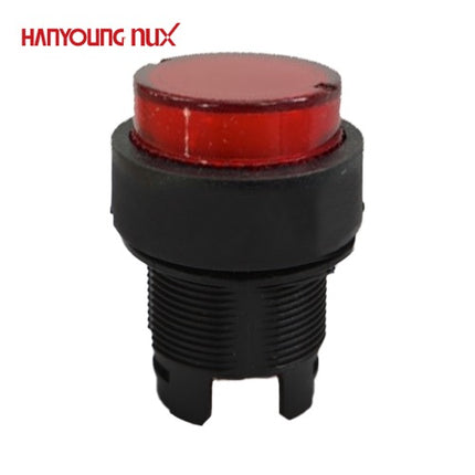 HANYOUNG Push Button Switch, Illuminated, Ø22/Ø25 Compatible, Red, ARX-PR (Upper Part Only), Lower Contact Block Sold Separately