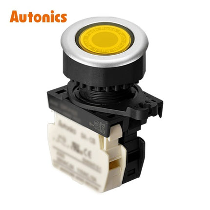AUTONICS Push Button Switch, LED Illuminated, Ø30, Yellow, B1 LED AC S3PF-P3YBLM