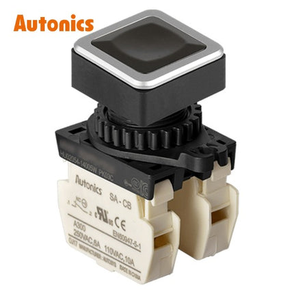 AUTONICS Push Button Switch, Non-Illuminated, Momentary, Ø30mm, Black, 2b SQ3PFS-P1K2BM