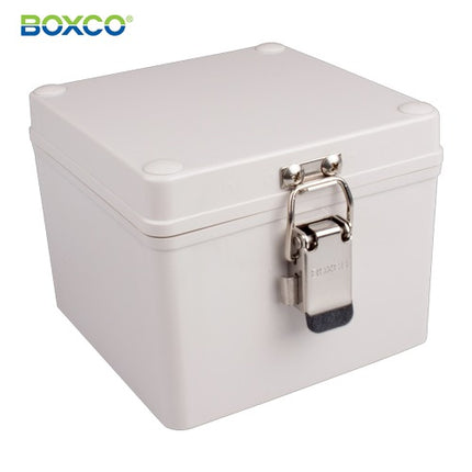 BOXCO Terminal Box, Plastic Enclosure, Hinge Type, ABS, Gray Cover BC-AGH-151510