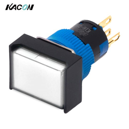 KACON Push Button Switch, Illuminated, Ø16mm, White, DC24V K16-291W