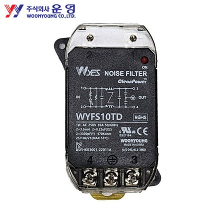 WOONYOUNG Noise Filter, Single-Phase, Standard Type WYFS10TD