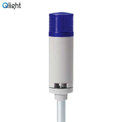 QLIGHT Signal Tower Light, Steady/Flashing/Buzzer Type, 50mm, 1-Tier, DC12V, Blue QTGA50LF-BZ-1-12-B