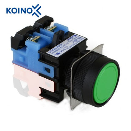 KOINO Push Button Switch, Non-Illuminated, Ø22mm, Green, 1a Contact KH-2201G