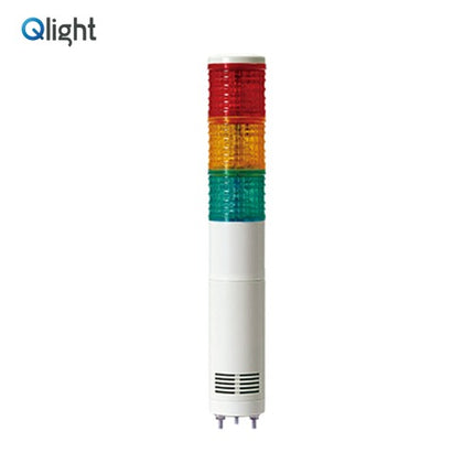 QLIGHT Signal Tower Light, LED, Steady/Flashing Type, 3-Tier ST45WL-WM-3