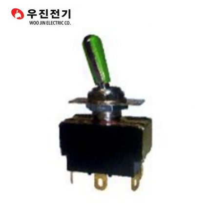 WOOJIN Toggle Switch, Maintained, Green Handle WJT-4210SFG