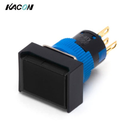 KACON Push Button Switch, Illuminated, Ø16mm, Square, Black, 1a1b, DC24V K16-391K