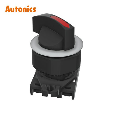 AUTONICS Selector Switch, Non-Illuminated, Ø30, Long Lever, 3-Position, Return from Both Sides, Head Only, Red S3SF-S6R