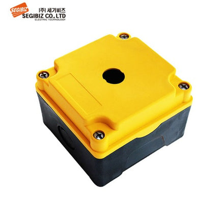 SEGIBIZ Push Button Box, Plastic, 1-Hole, Ø22, 70 mm, Yellow SG-PB-220170Y
