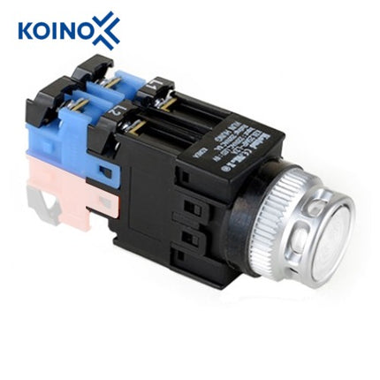 KOINO Push Button Switch, Illuminated, Ø30mm, White, 1a Contact KBL30MP-L3C10W