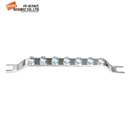 SEGIBIZ Grounding Busbar Terminal Block (Ground Bar), 1-Row, 7P (Pack of 10) SG-EB-7P