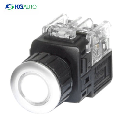 KG AUTO Push Button Switch, Illuminated, Ø25mm, White, Momentary, KGX-JMD21W, DC 12V/24V 1a1b