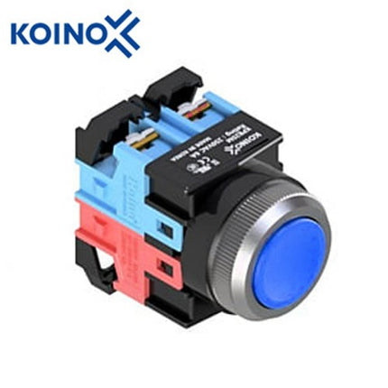 KOINO Push Button Switch, Non-Illuminated, Ø25, Blue, 1a1b KPB25M-11B