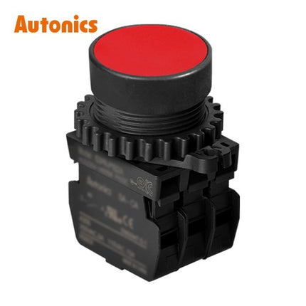 AUTONICS Push Button Switch, Non-Illuminated, Momentary, Ø30mm, Red, 3a S3PR-P1R3A