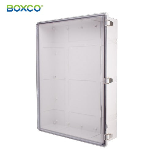 BOXCO Terminal Box, Plastic Enclosure, Hinge Type, ABS, Transparent Cover BC-ATP-608018