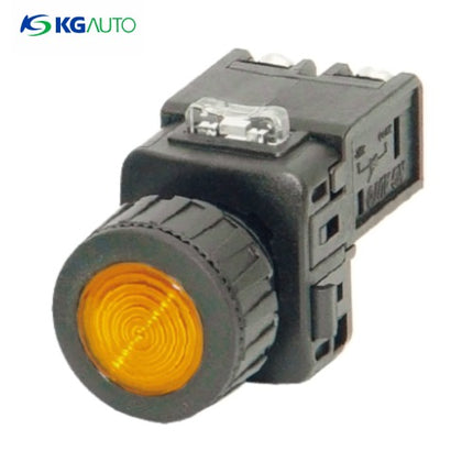 KG AUTO Pilot Lamp, Ø25, Plastic, Flush Mount, Yellow, 12V/24V DC KGP-CD2Y