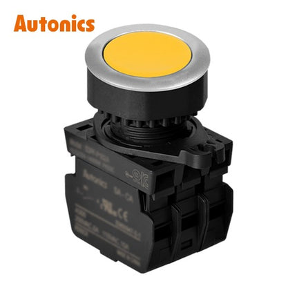 AUTONICS Push Button Switch, Non-Illuminated, Ø30mm, Yellow, 3a S3PF-P1Y3A