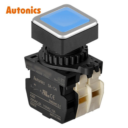 AUTONICS Push Button Switch, Non-Illuminated, Momentary, Ø30mm, Blue, 1a2b SQ3PFS-P1BA2BM