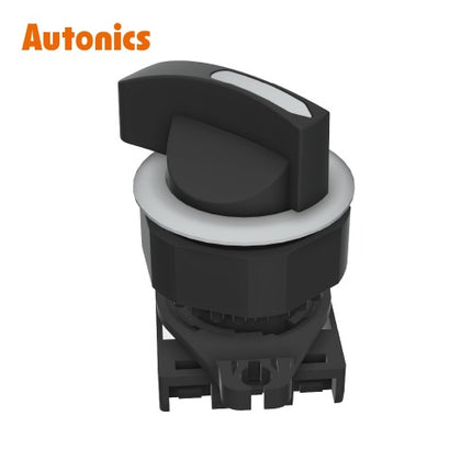 AUTONICS Selector Switch, Non-Illuminated, Ø30, Long Lever, 3-Position, Return from Both Sides, Head Only, White S3SF-S6W