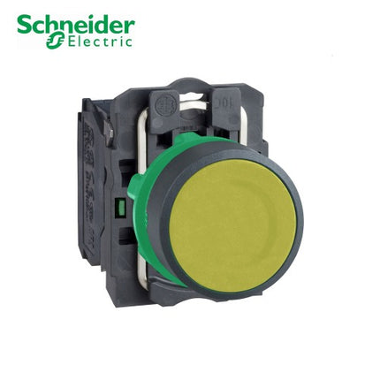 SCHNEIDER Push Button Switch, Non-Illuminated, Ø22mm, Yellow XB5AA51