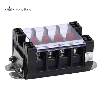 YONGSUNG Short-Circuit Terminal Block, 4P, Fixed Type, Steel Bolt YSCT-04AF