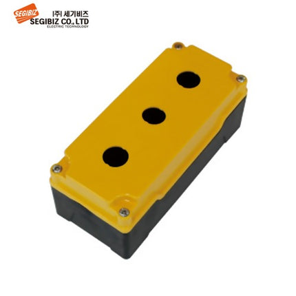 SEGIBIZ Push Button Box, Plastic, 3-Hole, Ø25, 70 mm, Yellow SG-PB-250370Y