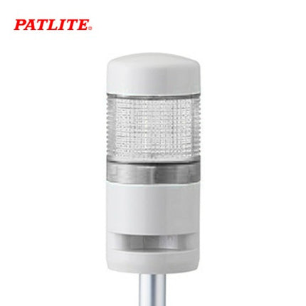 PATLITE Signal Tower Light, 60mm, Buzzer Type, 1-Tier, L-Bracket, White MR6-102BL-C
