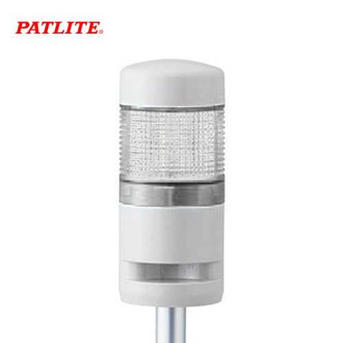 PATLITE Signal Tower Light, 60mm, Buzzer Type, 1-Tier, L-Bracket, White MR6-102BL-C