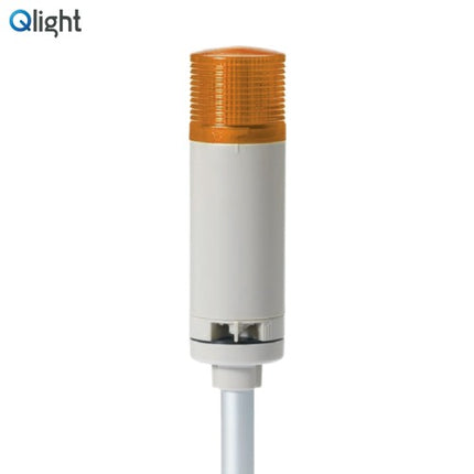 QLIGHT Signal Tower Light, Steady/Buzzer Type, 50mm, 1-Tier, DC24V, Yellow QTGA50L-BZ-1-24-A
