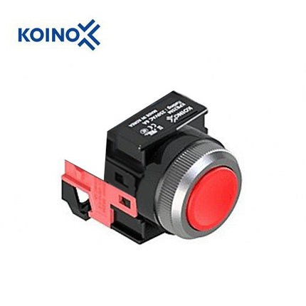KOINO Push Button Switch, Non-Illuminated, Ø25mm, Red, 1b Contact KPB25M-01