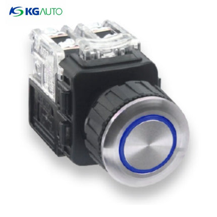KG AUTO Push Button Switch, Illuminated, Ø25mm, Blue, Momentary, 1a1b, DC 12V/24V KMX-JMD21A