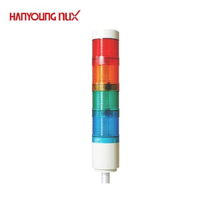 HANYOUNG Signal Tower Light, Steady/Flashing/Buzzer, 4-Tier STE060-FA114S