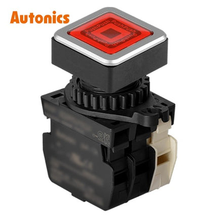 AUTONICS Push Button Switch, Illuminated, Momentary, Ø30mm, Red, A1 B1, DC SQ3PFS-P3RABDM