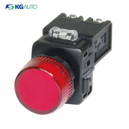 KG AUTO Pilot Lamp, Ø22, Plastic, Projecting, Red, 12V/24V DC KGP-ND2R