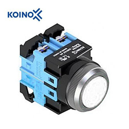 KOINO Push Button Switch, Non-Illuminated, Ø25mm, White, 2a Contact KPB25M-W20