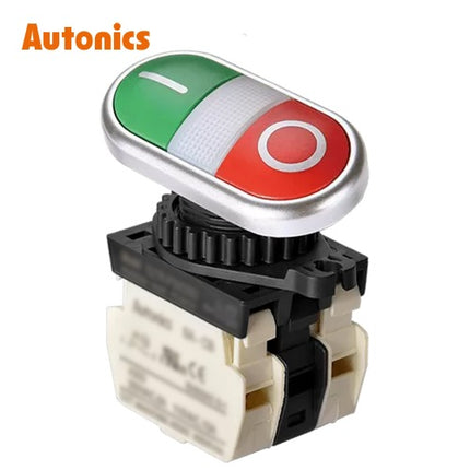 AUTONICS I/O Push Button Switch, Illuminated, Momentary, AC/DC Type, 2B S2TR-P3W2BD