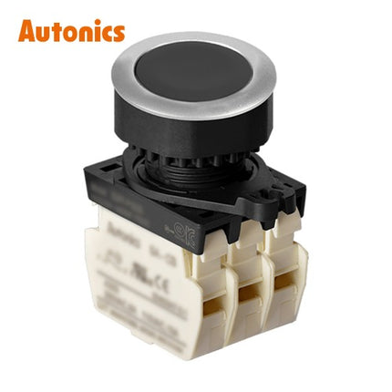 AUTONICS Push Button Switch, Non-Illuminated, Ø30mm, Black, 3b S3PF-P1K3B