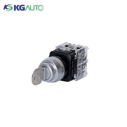 KG AUTO Key Selector Switch, 3-Position, Aluminum, Projecting, Ø22, Manual, Right Release KGK-H3M2B 2a2b