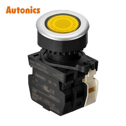 AUTONICS Push Button Switch, LED Illuminated, Ø30, Yellow, A1 B1 LED AC S3PF-P3YABL