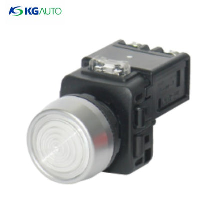 KG AUTO Pilot Lamp, Ø22, Aluminum, Projecting, White, 110V/220V AC KGP-HV2W