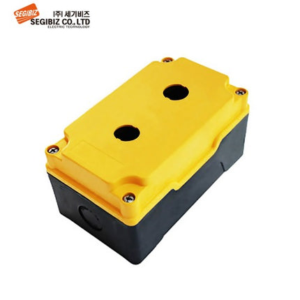 SEGIBIZ Push Button Box, Plastic, 2-Hole, Ø22, 70 mm, Yellow SG-PB-220270Y