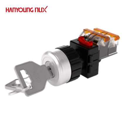 HANYOUNG Key Selector Switch, 3-Position, Ø30, Maintained MRK-A3A2E 2a2b