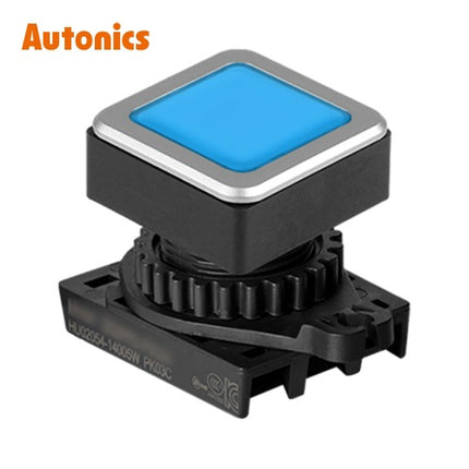 AUTONICS Push Button Switch, Illuminated, Momentary, Ø30mm, Blue (Head Only) SQ3PFSU-P3B