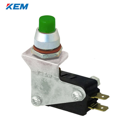KEM Push Button Switch, Non-Illuminated, Ø10, Protruding Type, Green, KP-10G AC250V 8A 1a1b