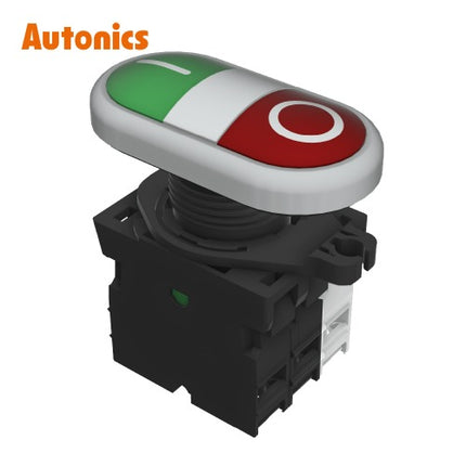 AUTONICS I/O Push Button Switch, Illuminated, Momentary, AC Type, A1B1 S2TR-P3WABLM