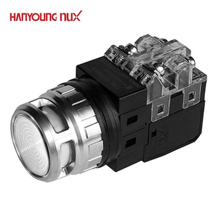 HANYOUNG Push Button Switch, Illuminated, Ø25mm, White, AC/DC 12V/24V CRX-G25MDW