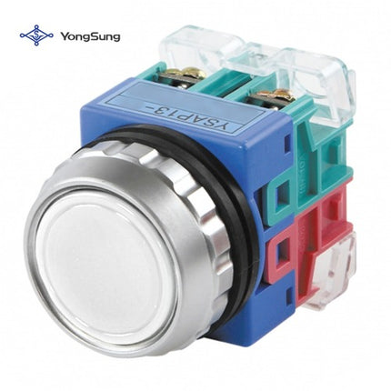 YONGSUNG Push Button Switch, Non-Illuminated, Ø30mm, 2a2b, White YSAP13-22WD