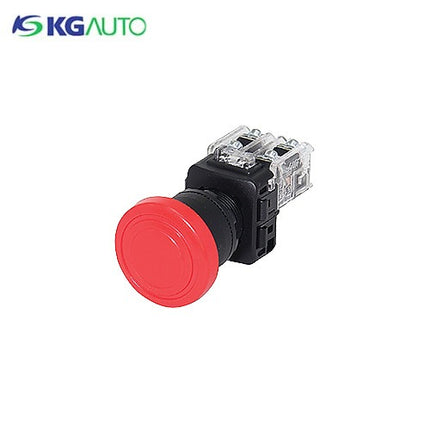 KG AUTO Emergency Stop Switch, Ø22, Non-Illuminated, Plastic, Protruding Type, Green, KGE-N4B2G 2a2b