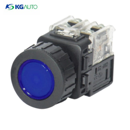 KG AUTO Push Button Switch, Illuminated, Ø30mm, Blue, Maintained, KGX-YAV22A, AC 110V/220V 2a2b