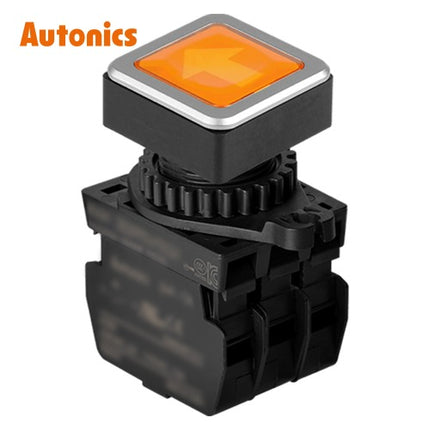 AUTONICS Push Button Switch, Illuminated, Momentary, Ø30mm, Yellow, A2, DC SQ3PFS-P3YU2AD